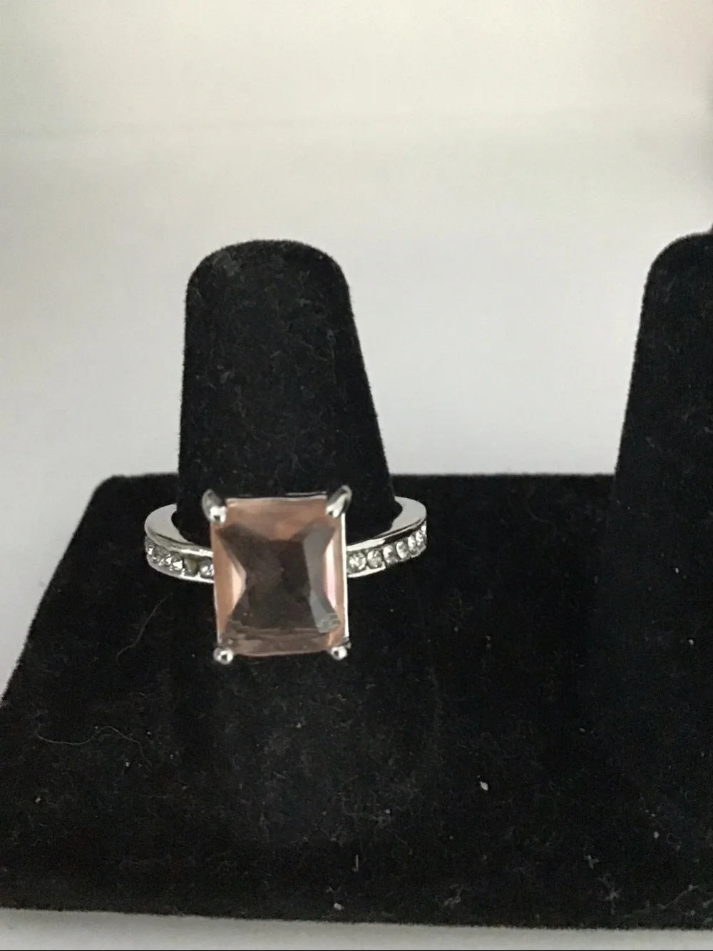 Glamorous Cushion/Emerald Cut Crystal Cocktail Ring